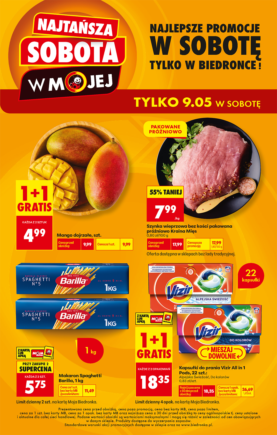 biedronka - Aktuální Biedronka - Najtańsza sobota leták platný od soboty 09.05.2026