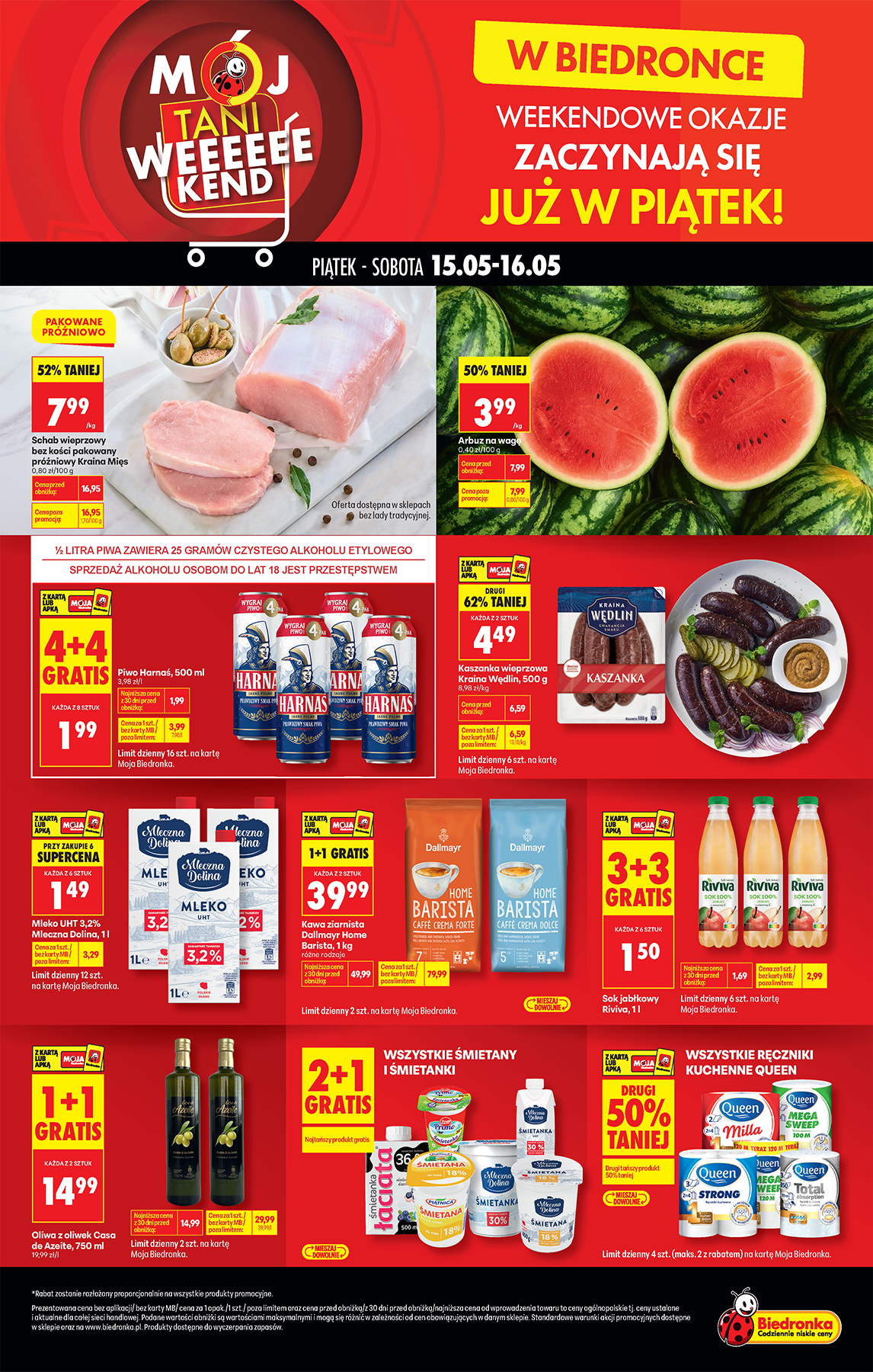 biedronka - Aktuální Biedronka - Tani weekend leták platný od pátku 15.05.2026 do soboty 16.05.2026