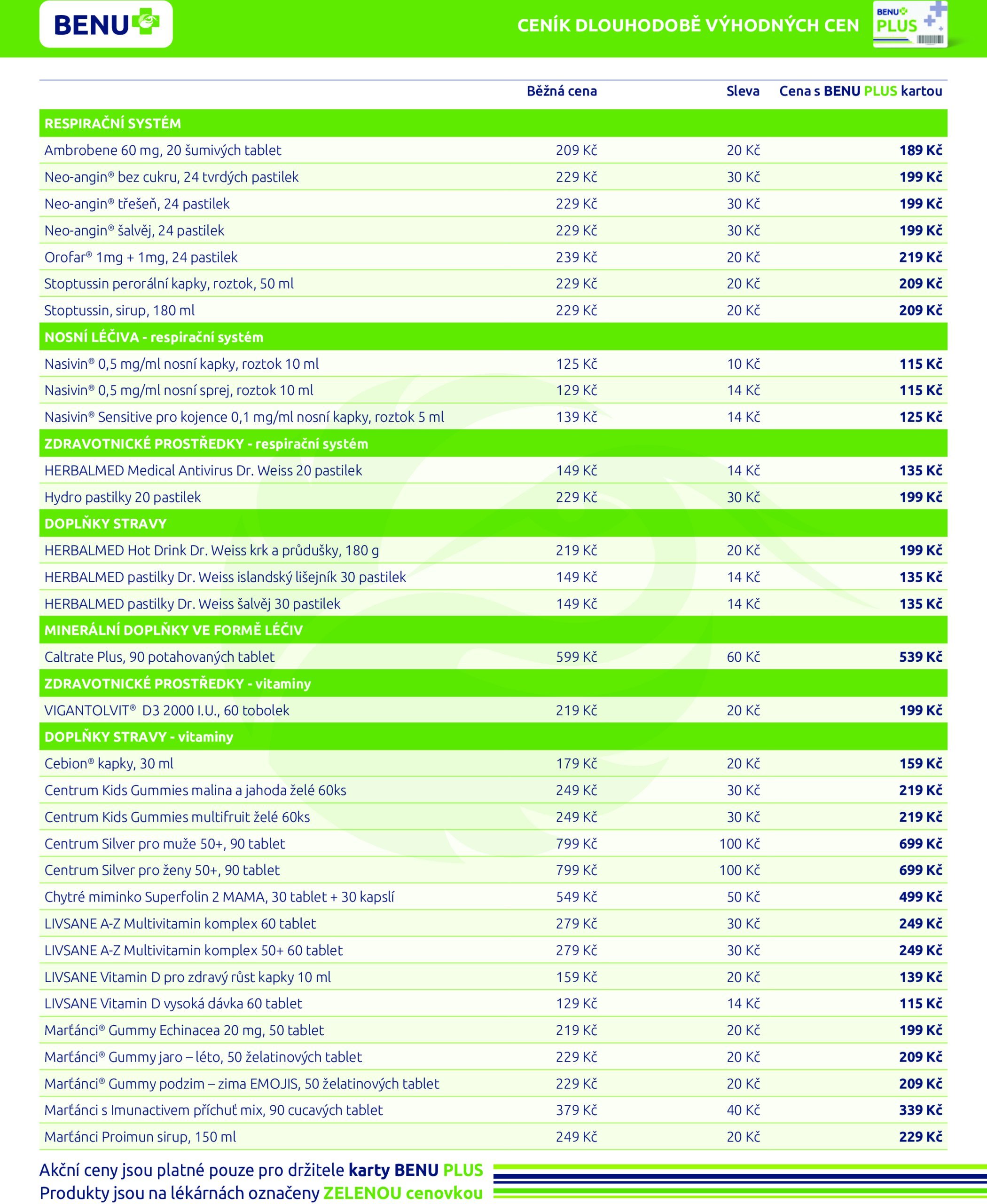 benu - Leták BENU Lékárna - Dlouhodobě výhodné ceny od 01.01. do 31.01. - page: 3