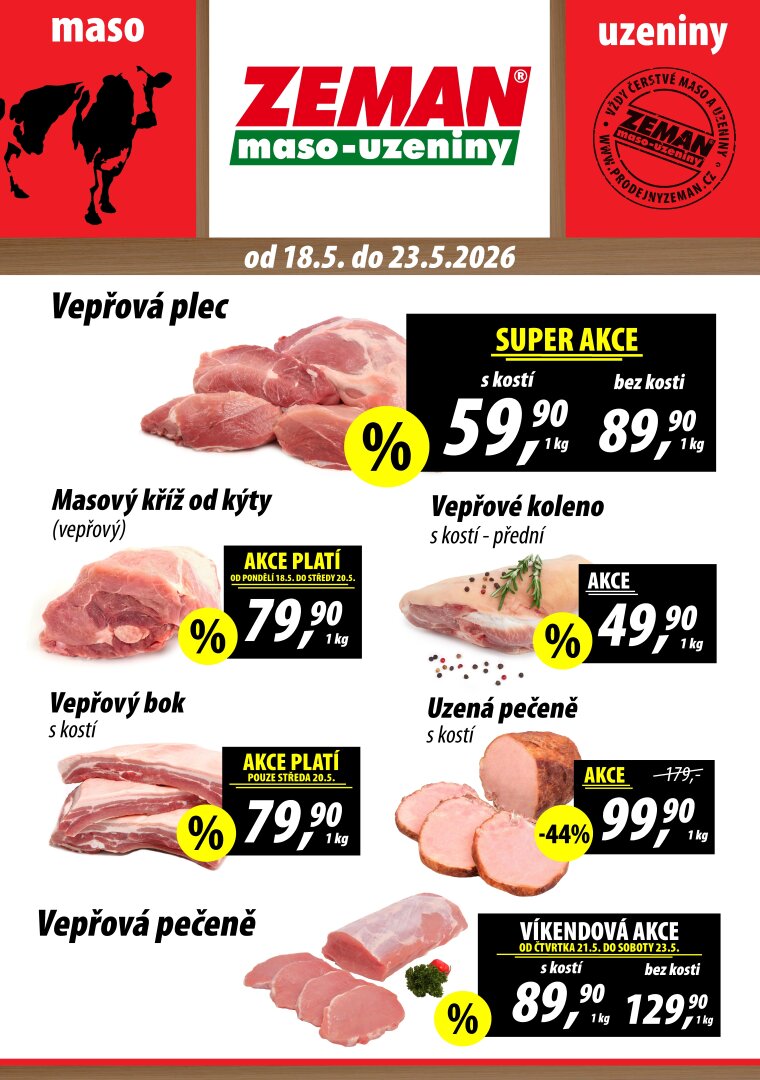 prodejny-zeman - Prodejny Zeman leták na příští týden od pondělí 18.05.2026 do soboty 23.05.2026
