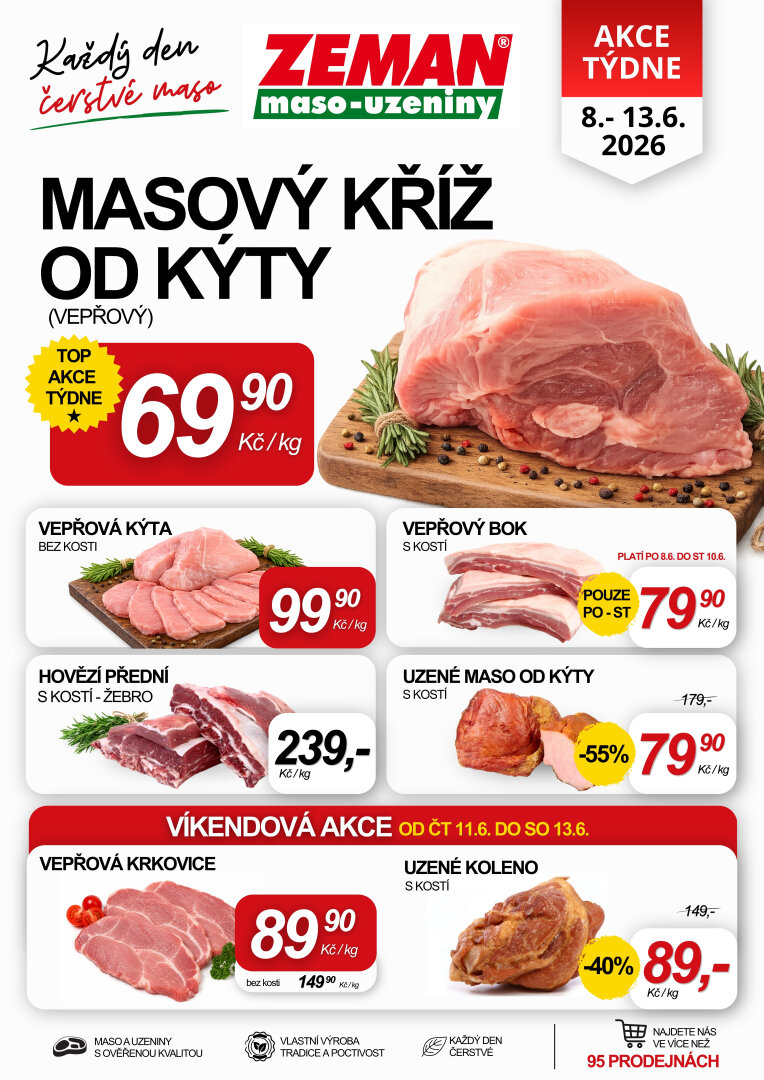 prodejny-zeman - Aktuální Prodejny Zeman leták platný od pondělí 08.06.2026 do soboty 13.06.2026