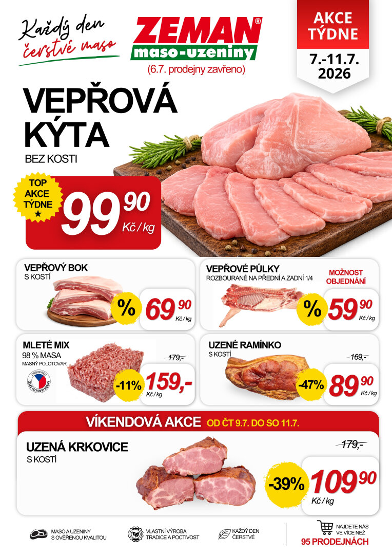 prodejny-zeman - Prodejny Zeman leták na příští týden od úterý 07.07.2026 do soboty 11.07.2026 - page: 1