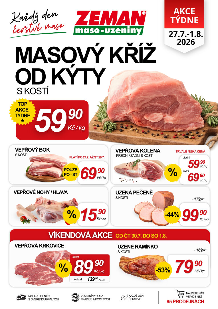 prodejny-zeman - Prodejny Zeman leták na příští týden od pondělí 27.07.2026 do soboty 01.08.2026 - page: 1