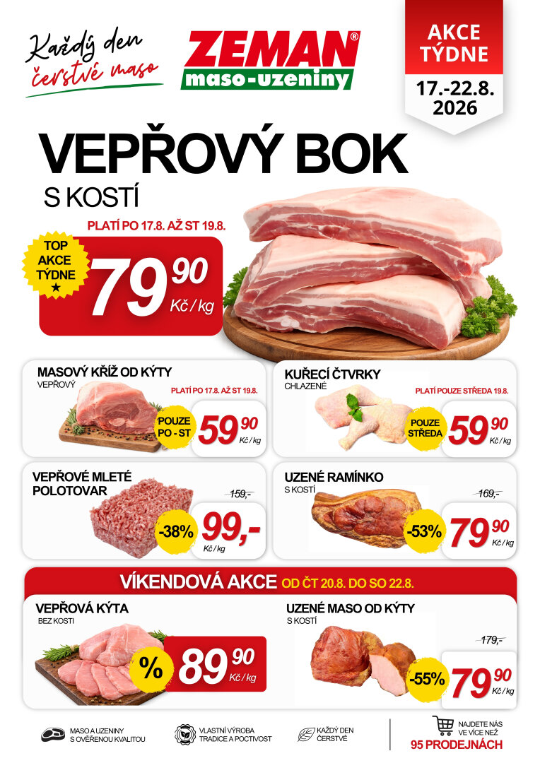 prodejny-zeman - Prodejny Zeman leták na příští týden od pondělí 17.08.2026 do soboty 22.08.2026