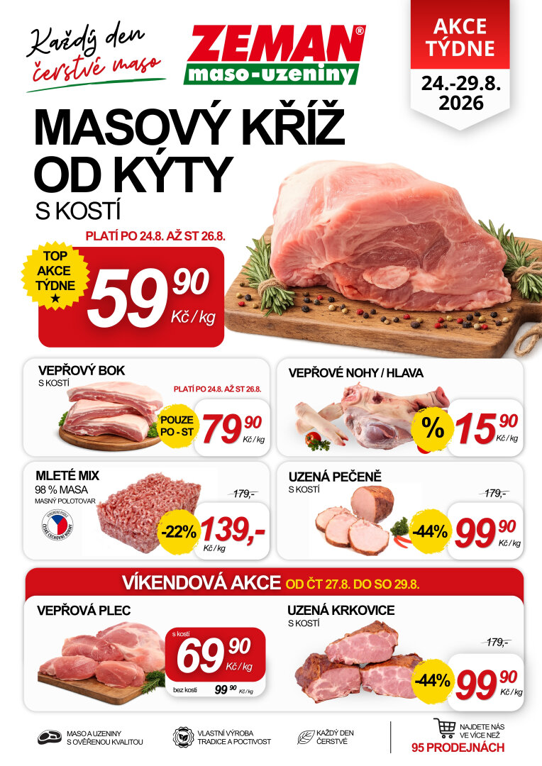 prodejny-zeman - Aktuální Prodejny Zeman leták platný od pondělí 24.08.2026 do soboty 29.08.2026 - page: 1