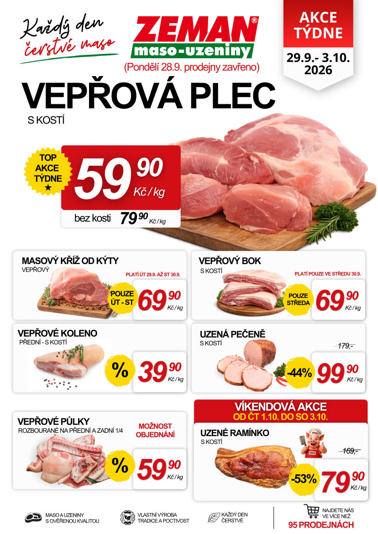 prodejny-zeman - Budoucí Prodejny Zeman leták platný od úterý 29.09.2026 do soboty 03.10.2026 - page: 1