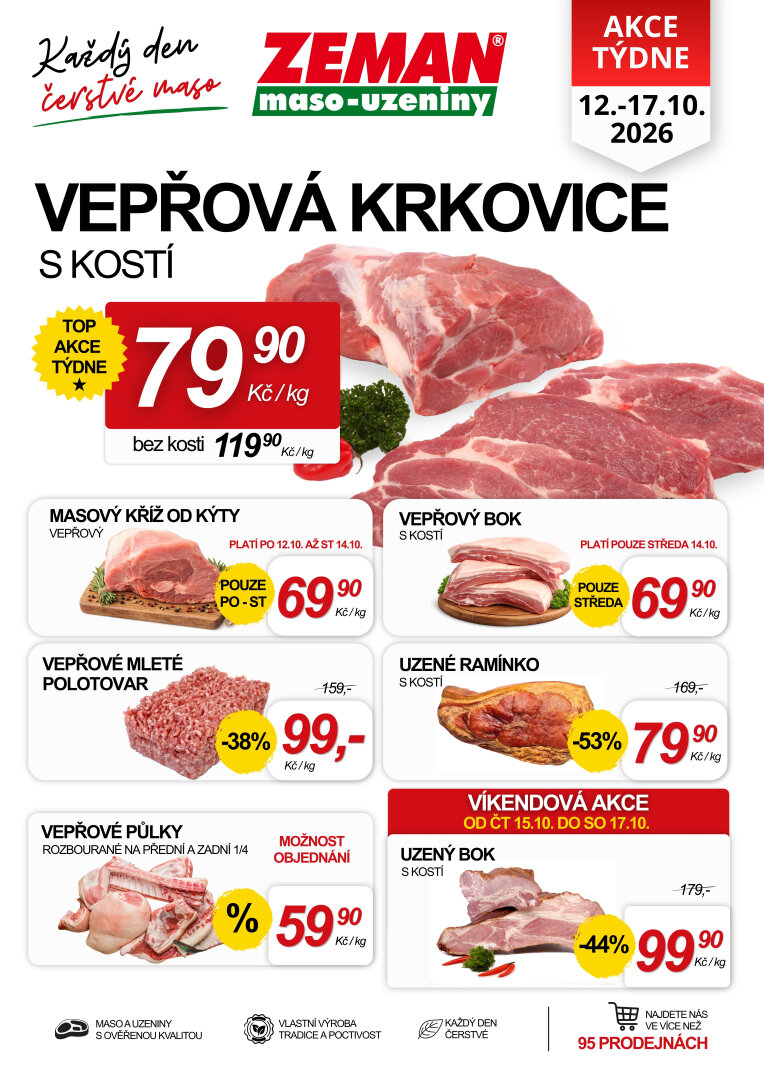 prodejny-zeman - Prodejny Zeman leták na příští týden od pondělí 12.10.2026 do soboty 17.10.2026