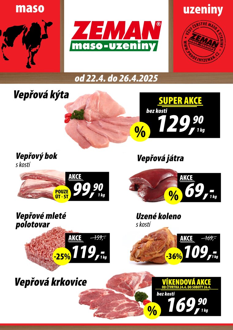 prodejny-zeman - Leták Prodejny Zeman od 22.04. do 26.04.