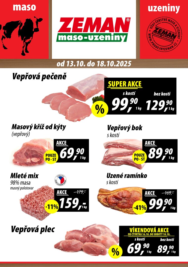 prodejny-zeman - Aktuální leták Prodejny Zeman od 13.10. do 18.10.