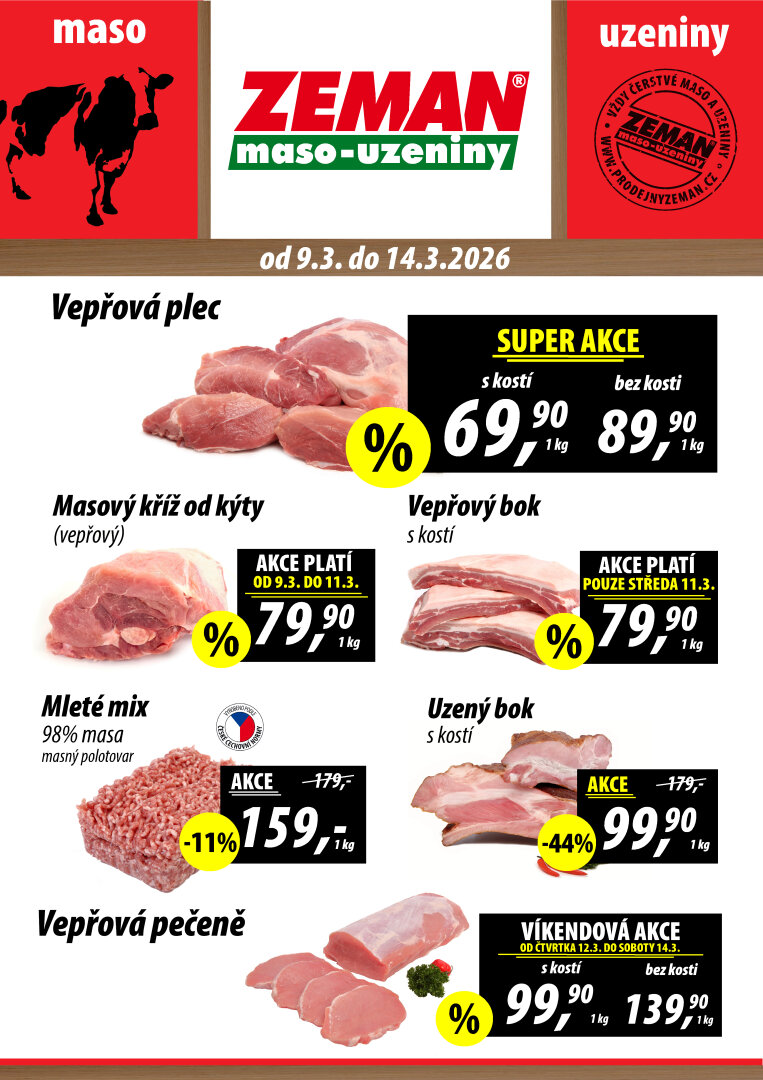 prodejny-zeman - Prodejny Zeman leták platný od pondělí 09.03.2026 do soboty 14.03.2026
