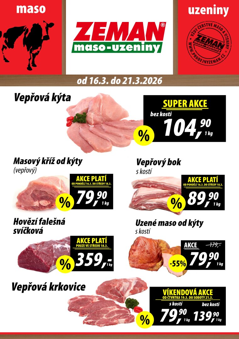 prodejny-zeman - Prodejny Zeman leták platný od pondělí 16.03.2026 do soboty 21.03.2026