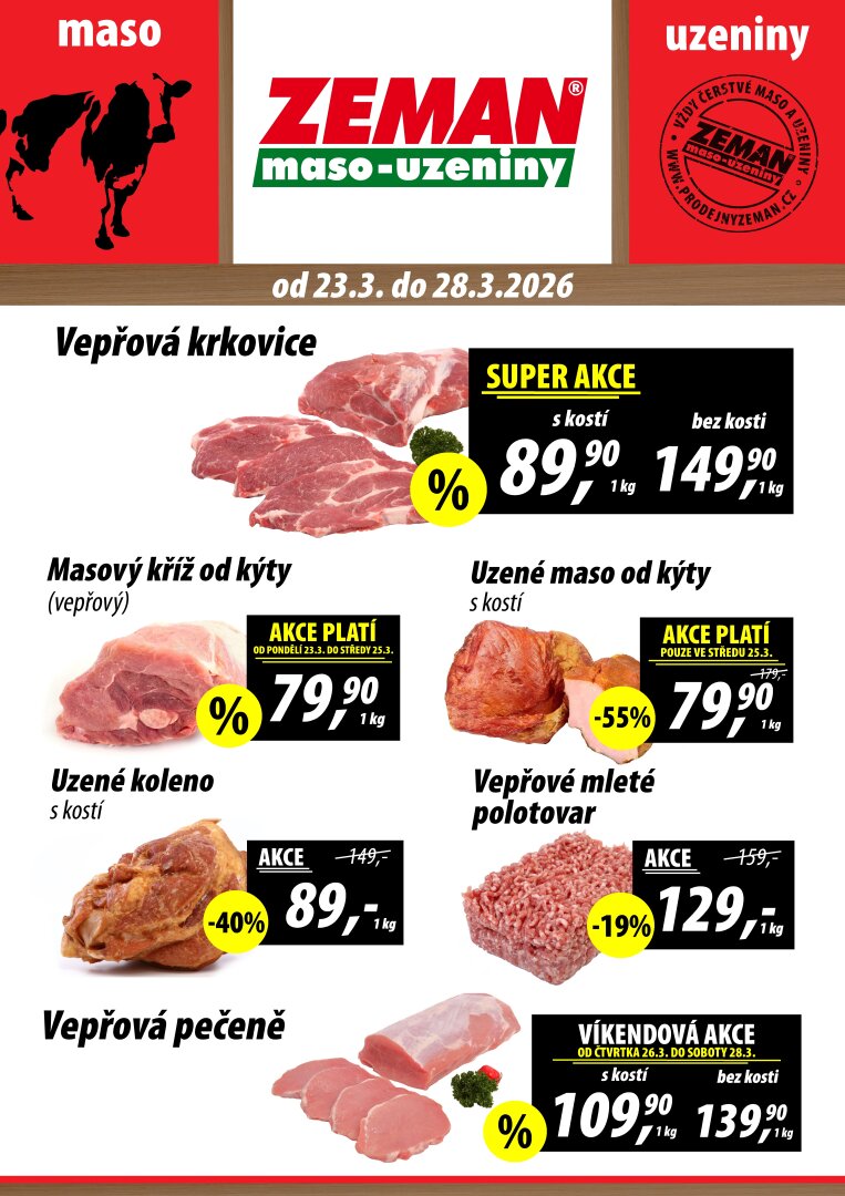 prodejny-zeman - Prodejny Zeman leták platný od pondělí 23.03.2026 do soboty 28.03.2026