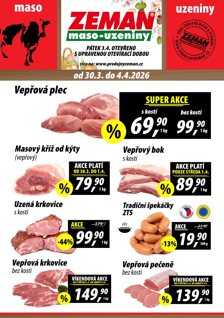prodejny-zeman - Prodejny Zeman leták platný od pondělí 30.03.2026 do soboty 04.04.2026
