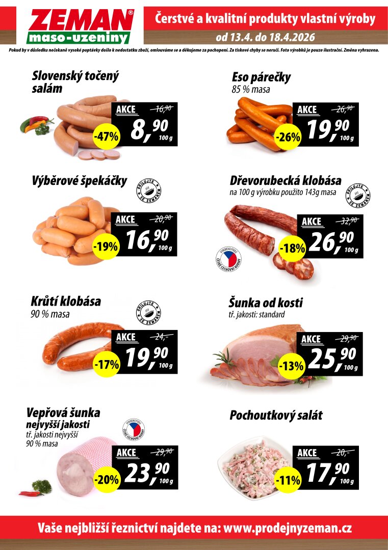 prodejny-zeman - Prodejny Zeman leták na příští týden od pondělí 13.04.2026 do soboty 18.04.2026 - page: 2