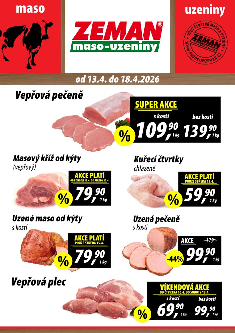 prodejny-zeman - Prodejny Zeman leták na příští týden od pondělí 13.04.2026 do soboty 18.04.2026