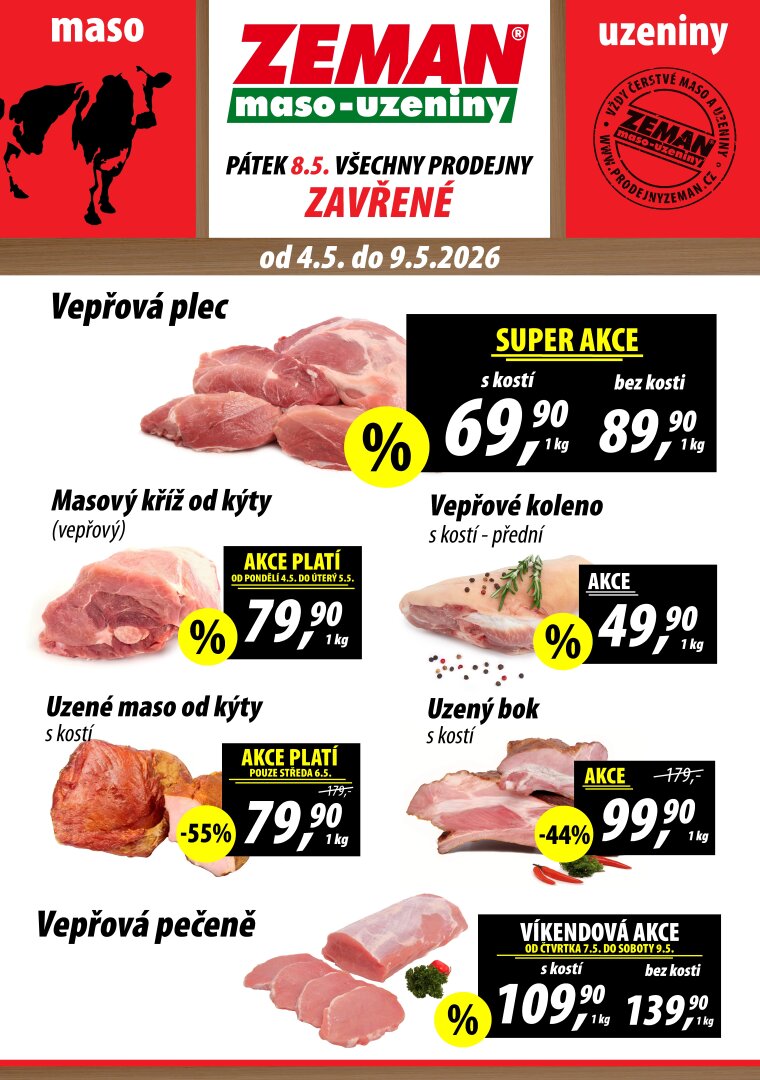 prodejny-zeman - Prodejny Zeman leták na příští týden od pondělí 04.05.2026 do soboty 09.05.2026