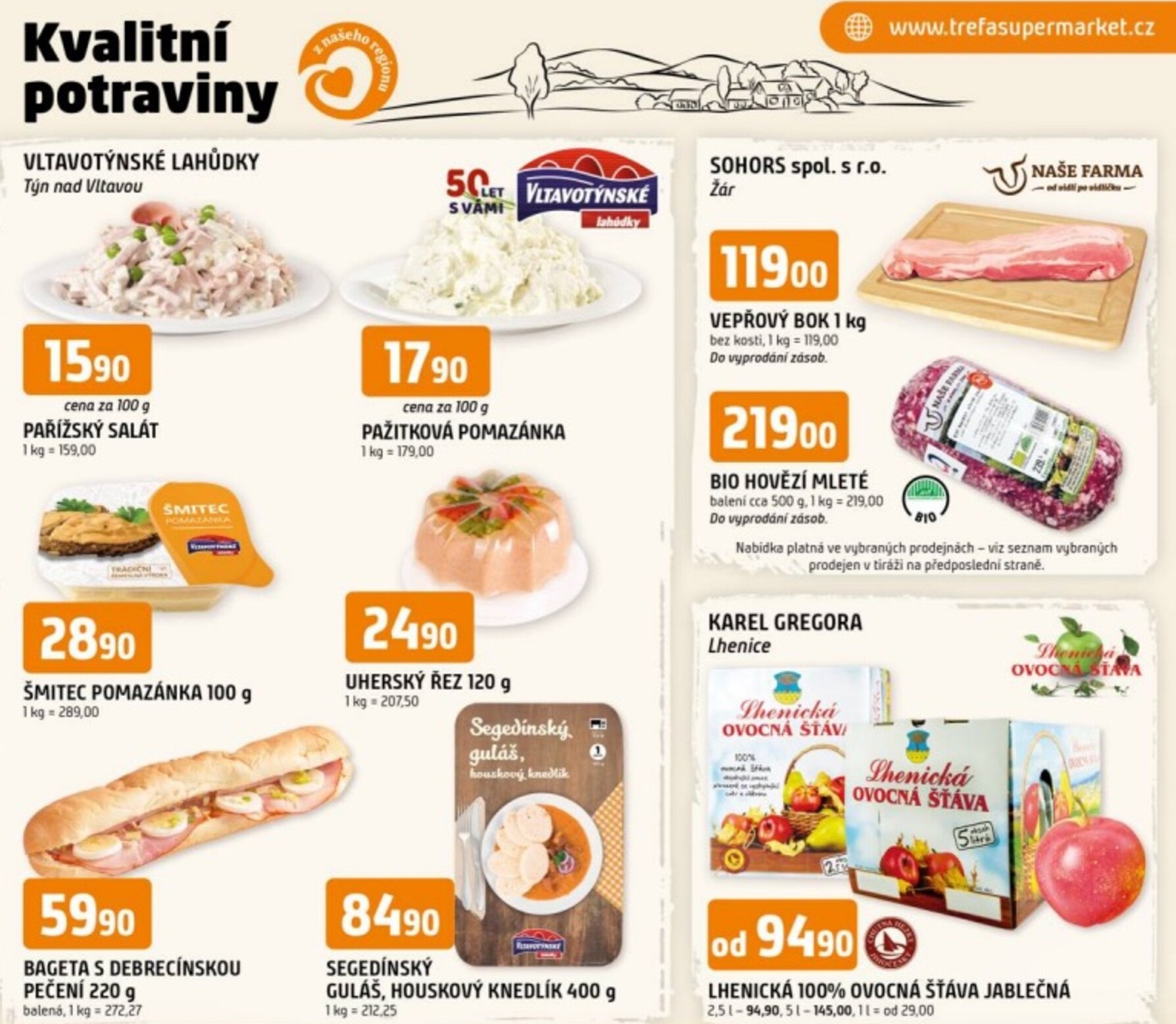 trefa - Trefa - Kvalitní potraviny z našeho regionu leták platný od středy 08.04.2026 do úterý 14.04.2026