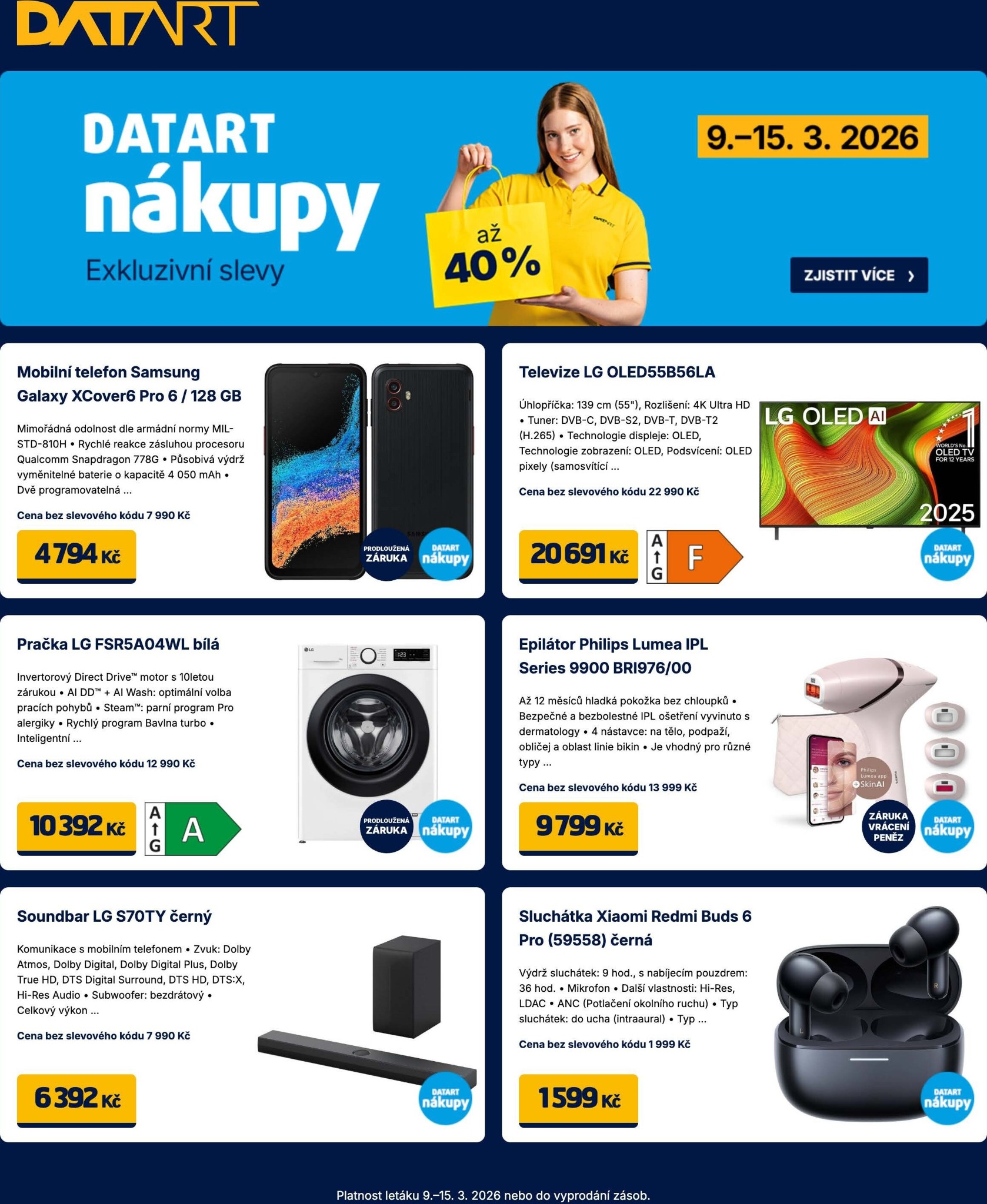 datart - Datart leták platný od pondělí 09.03.2026 do neděle 15.03.2026
