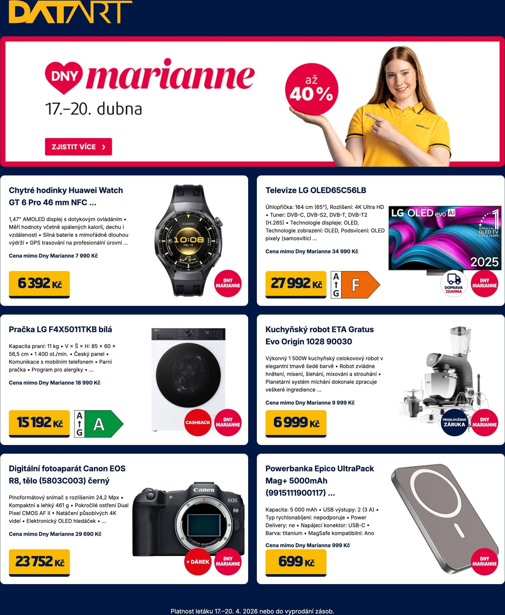 datart - Aktuální Datart leták platný od pátku 17.04.2026 do pondělí 20.04.2026 - page: 1