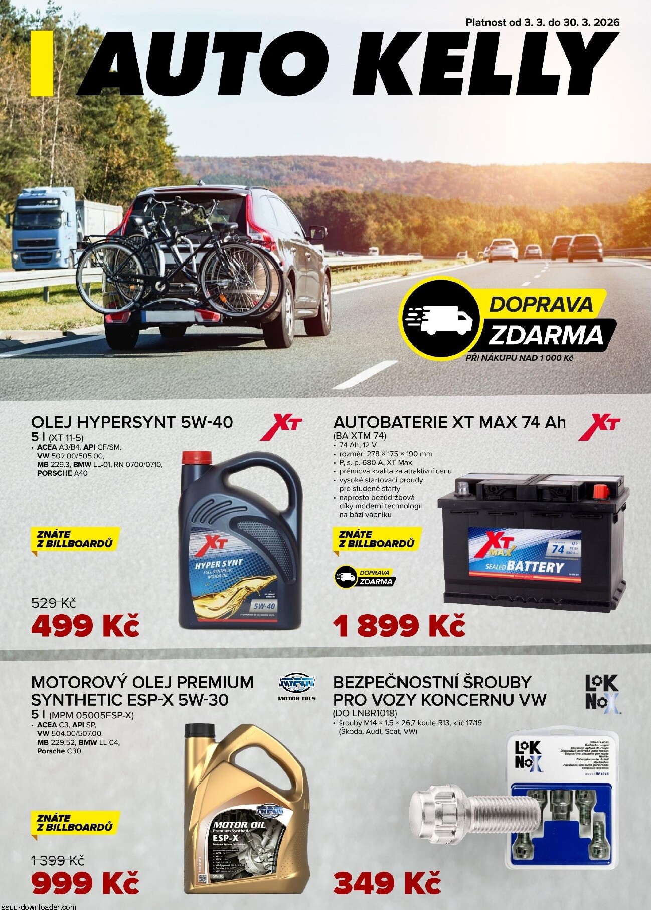 auto-kelly - Auto Kelly leták platný od úterý 03.03.2026 do pondělí 30.03.2026 - page: 1