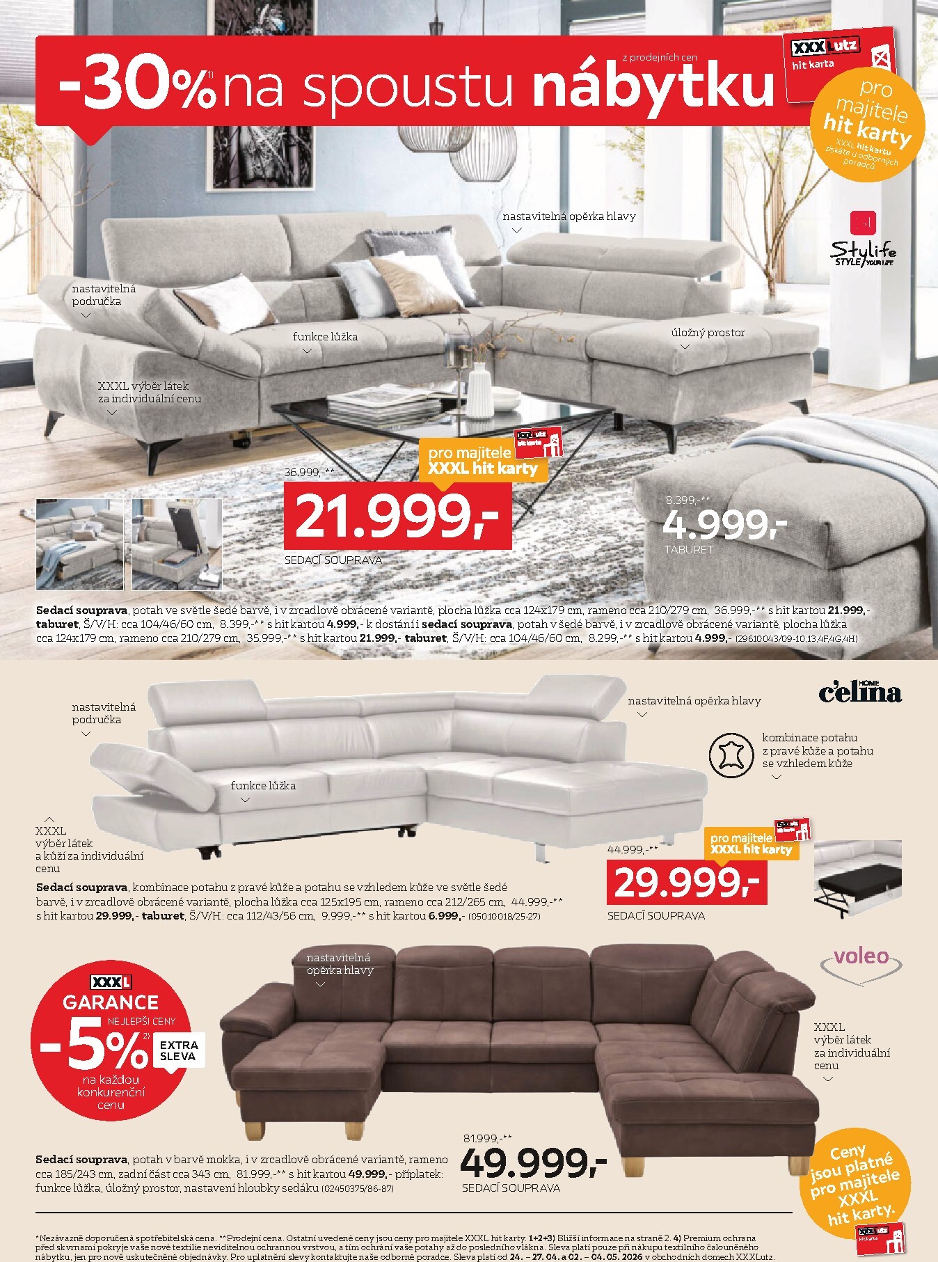 xxxlutz - Aktuální XXXLutz - Sleva 30 % téměř na všechno leták platný od pondělí 20.04.2026 do neděle 03.05.2026 - page: 4