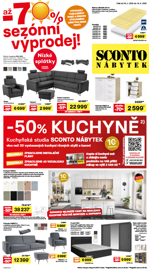 sconto-nabytek - Aktuální SCONTO Nábytek leták platný od středy 20.05.2026 do úterý 16.06.2026