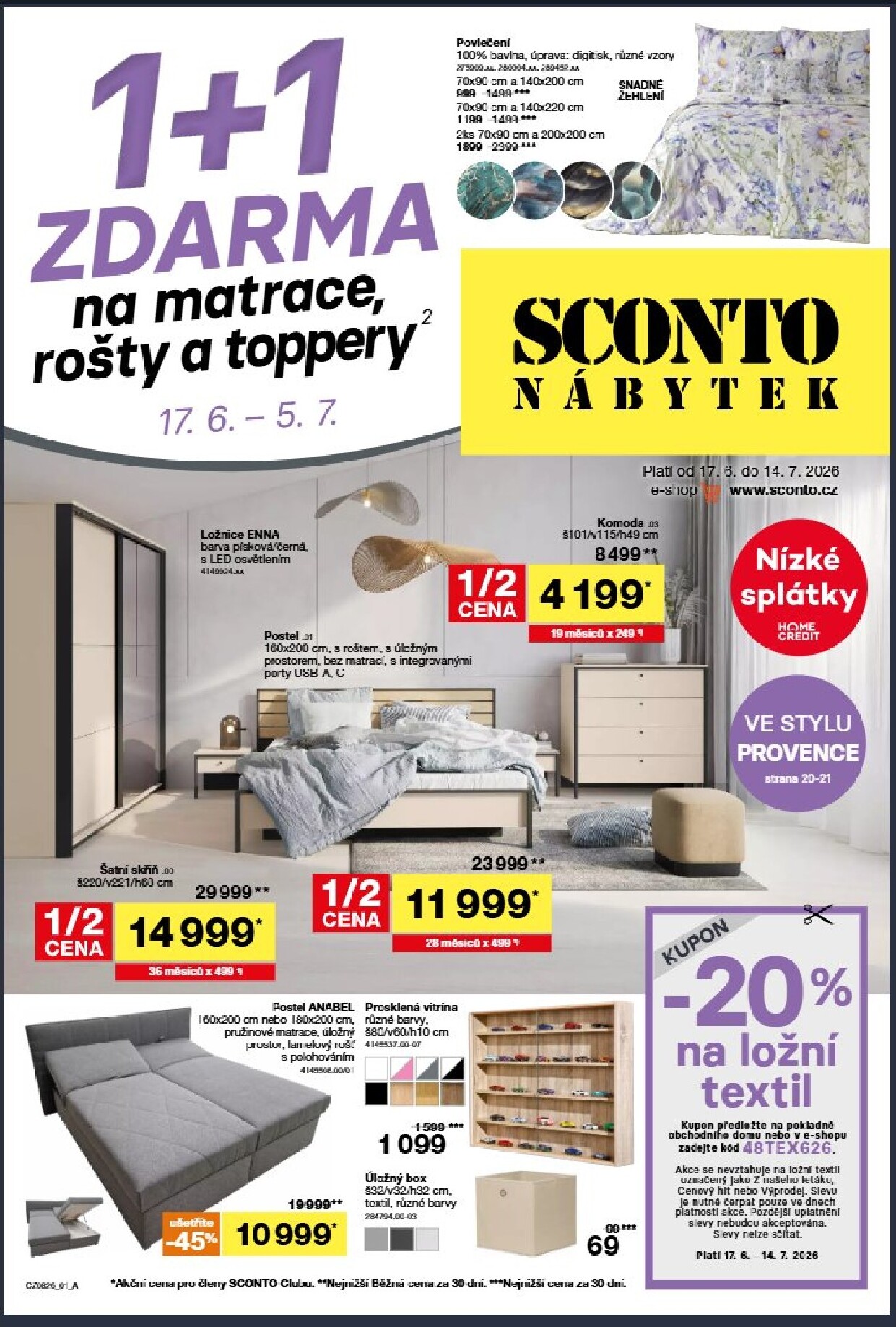 sconto-nabytek - Aktuální SCONTO Nábytek leták platný od středy 17.06.2026 do neděle 05.07.2026 - page: 1