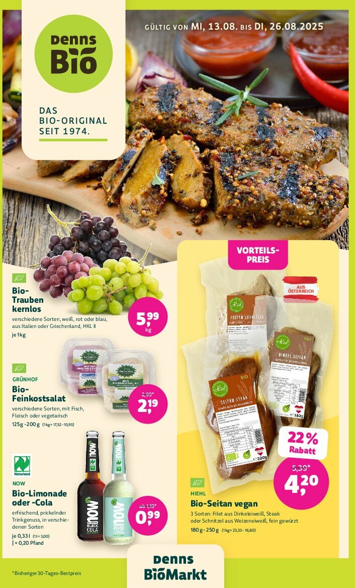 denn-s-biomarkt - Denn's Biomarkt-Prospekt gültig vom 13.08. bis 26.08. - page: 1