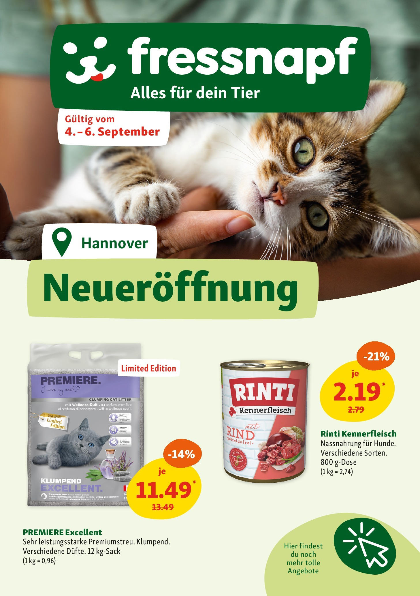 fressnapf - Fressnapf - Neueröffnung-Prospekt gültig vom 04.09. bis 06.09.
