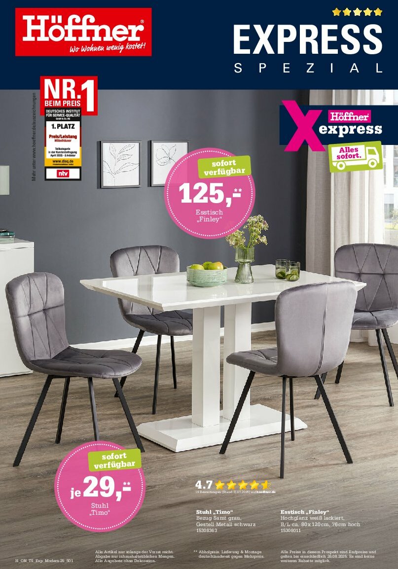 hoeffner - Höffner - Express Spezial-Prospekt gültig vom 13.08. bis 26.08.