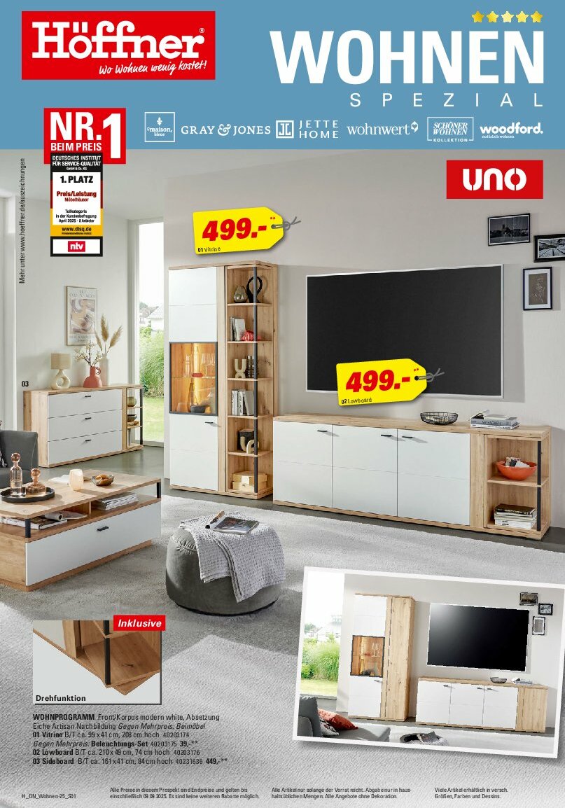 hoeffner - Höffner - Wohnen Spezial-Prospekt gültig vom 13.08. bis 09.09. - page: 1