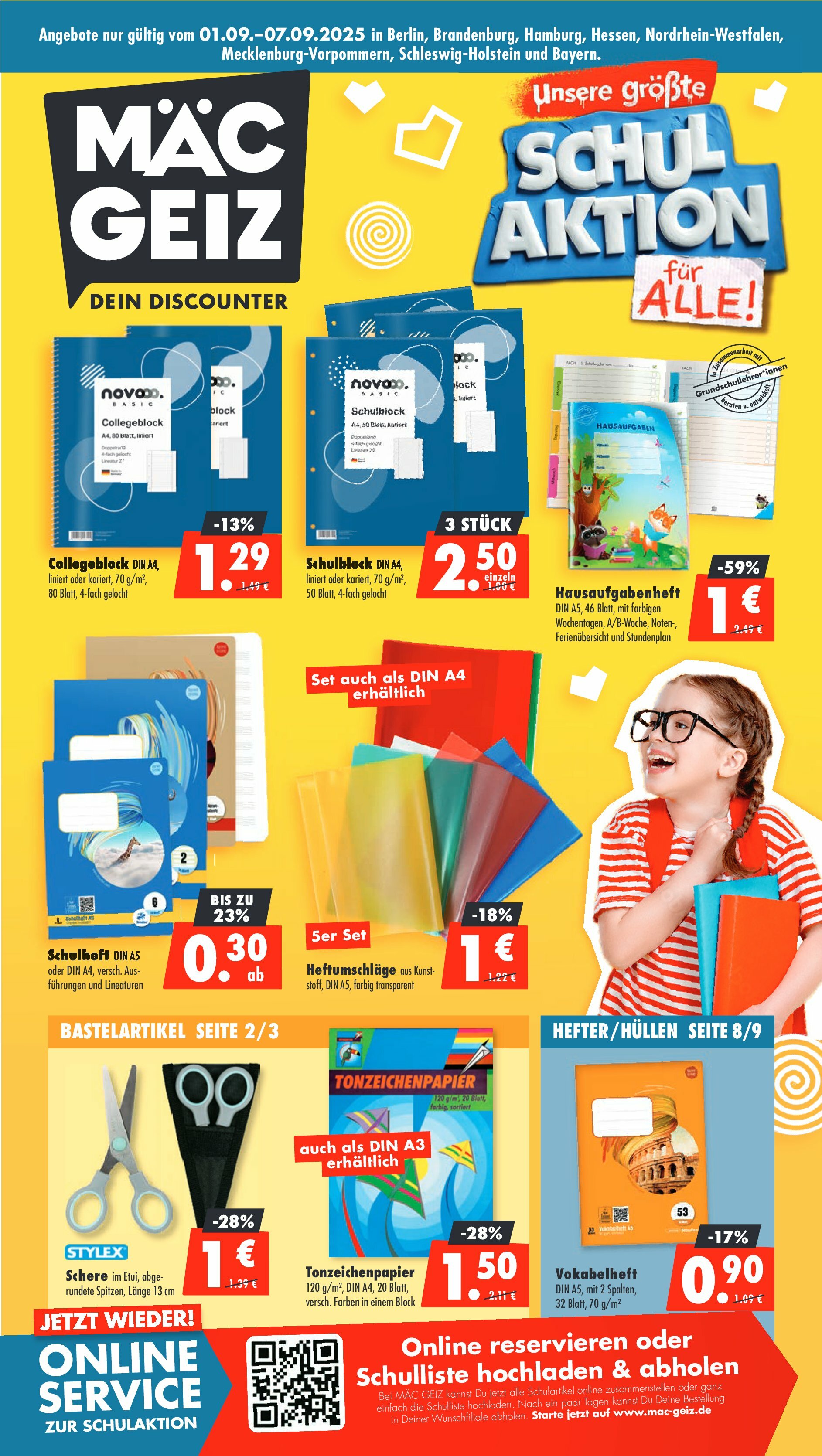 mac-geiz - Mac Geiz - Schul Aktion-Prospekt gültig vom 01.09. bis 07.09. - page: 1