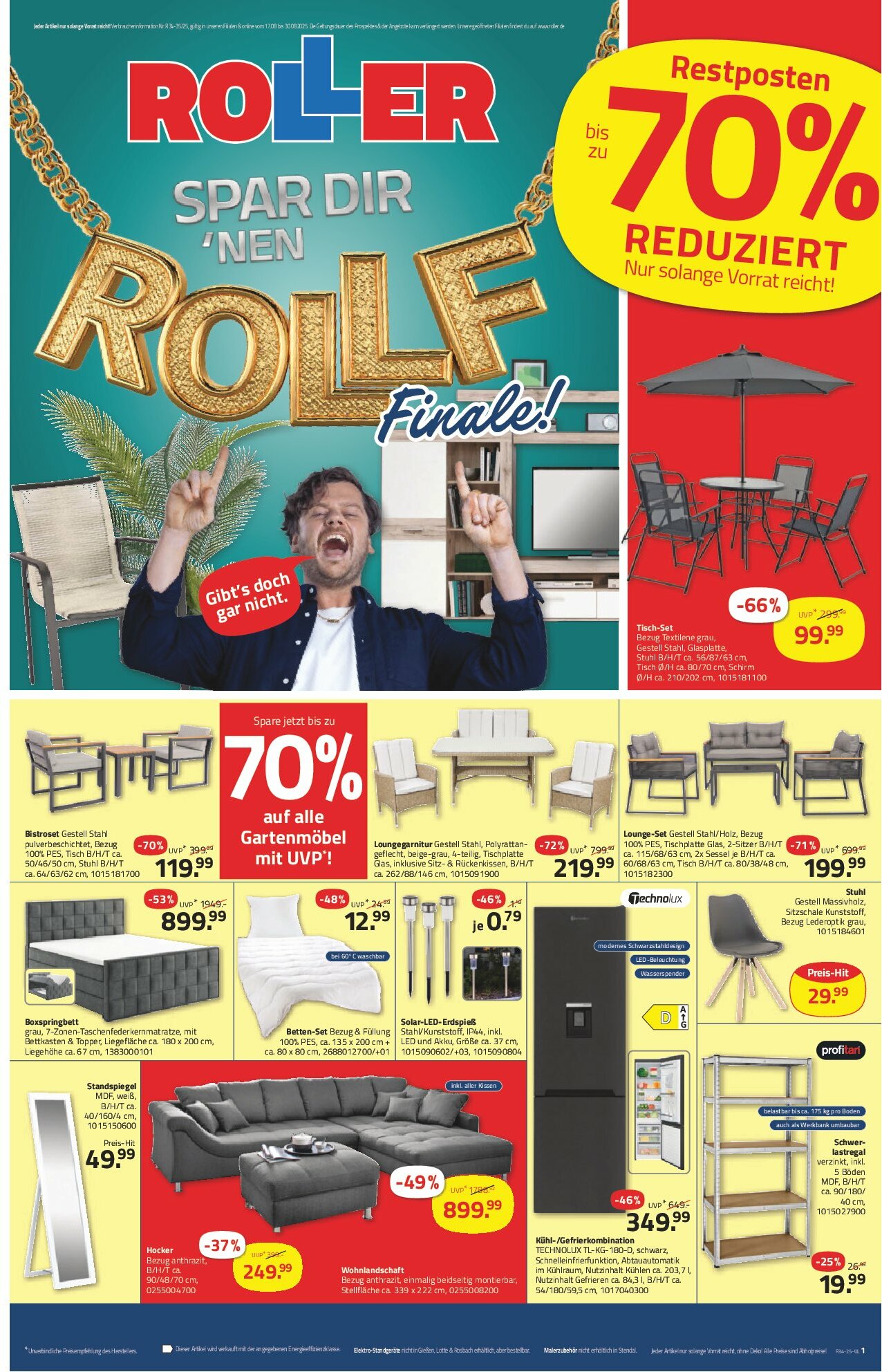 roller - ROLLER-Prospekt gültig vom 17.08. bis 30.08. - page: 1