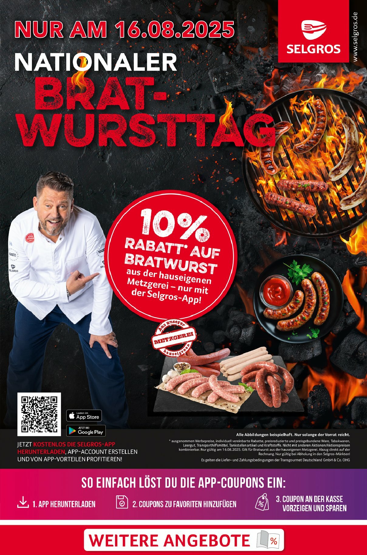 selgros - Selgros - Bratwursttag-Prospekt gültig vom 16.08. bis 16.08.