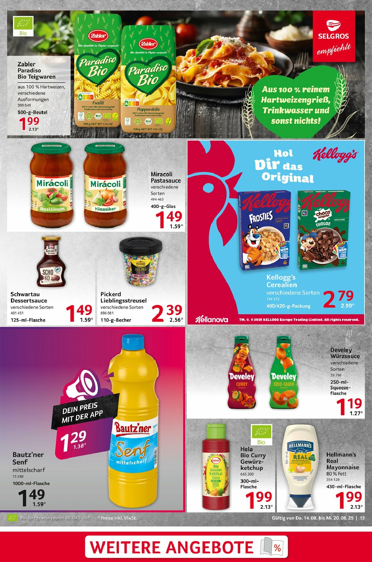 selgros - Selgros - Food-Prospekt gültig vom 14.08. bis 20.08. - page: 15