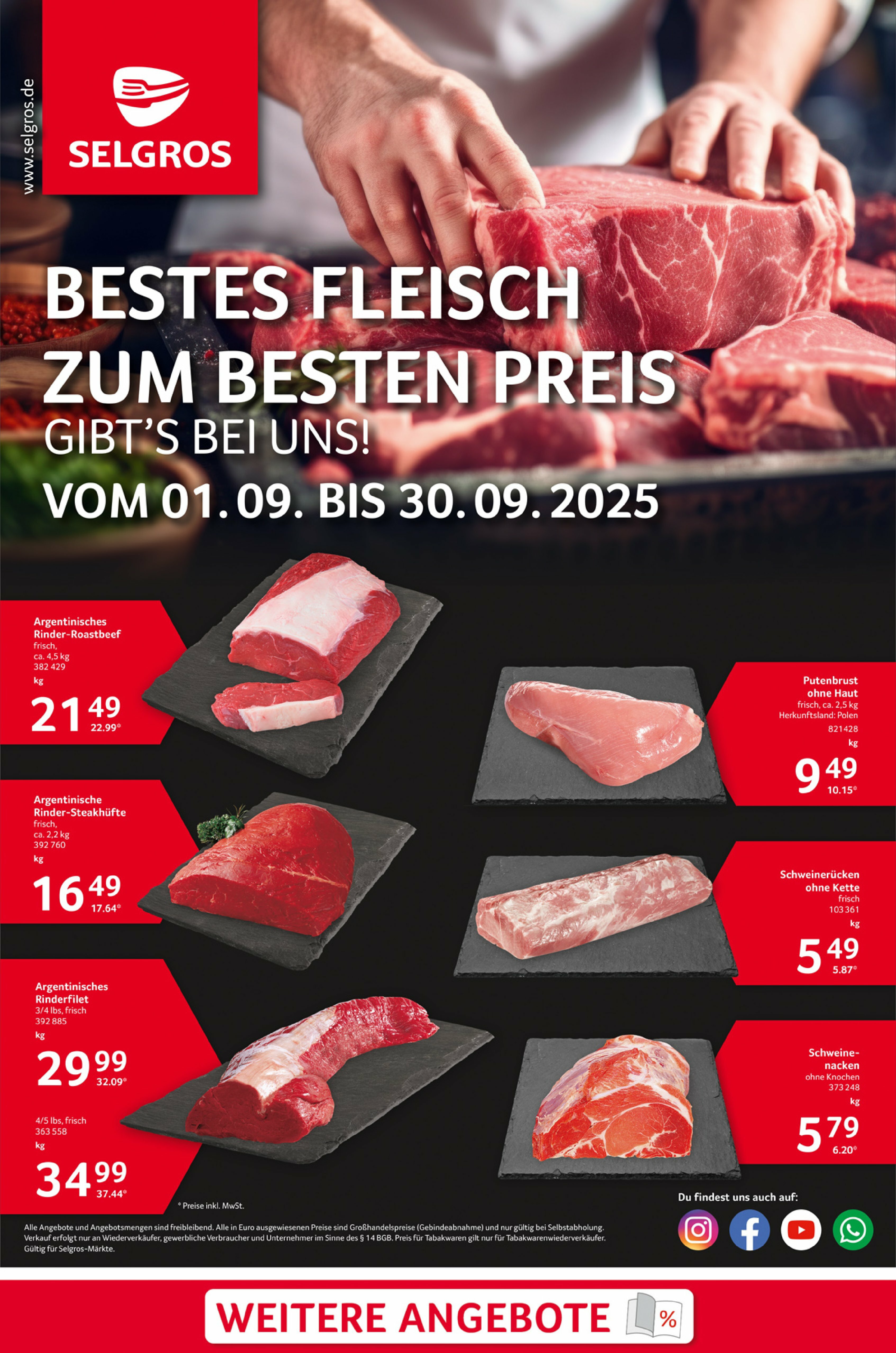 selgros - Selgros - Bestes Fleisch-Prospekt gültig vom 01.09. bis 30.09.