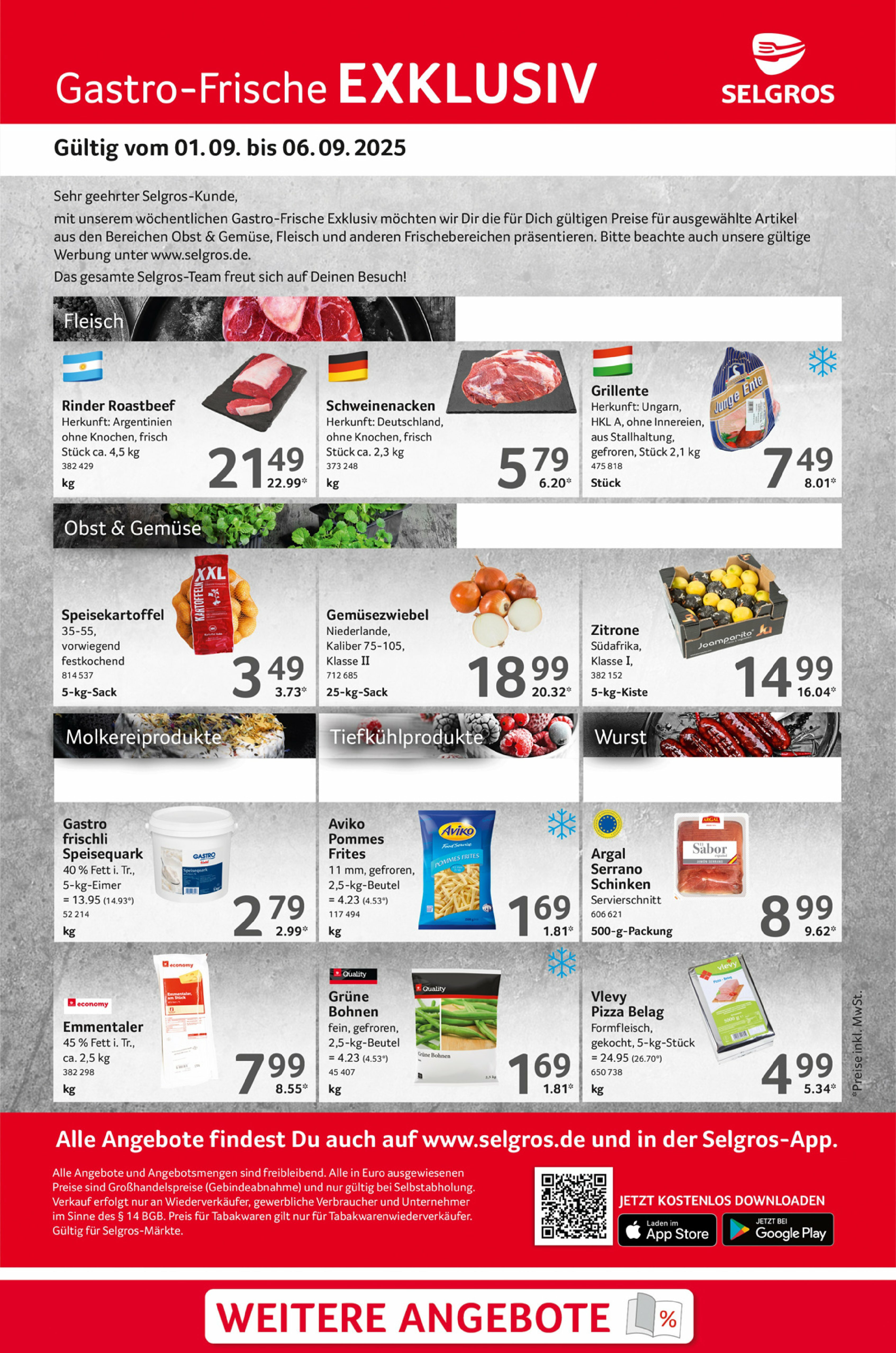 selgros - Selgros - Gastro Angebote-Prospekt gültig vom 01.09. bis 06.09.