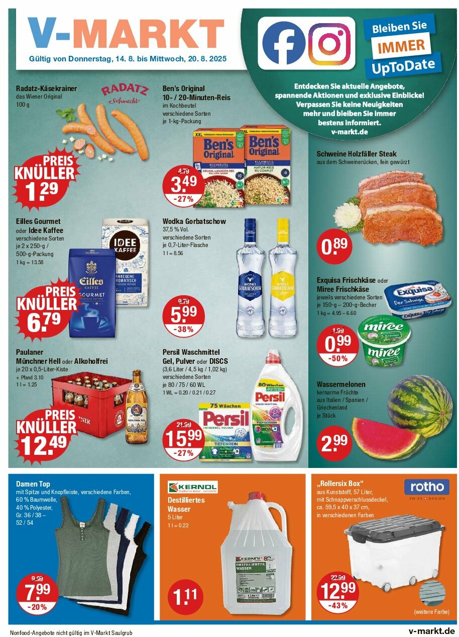 vmarkt - V-Markt - Schwaben / Oberbayern-Prospekt gültig vom 14.08. bis 20.08.