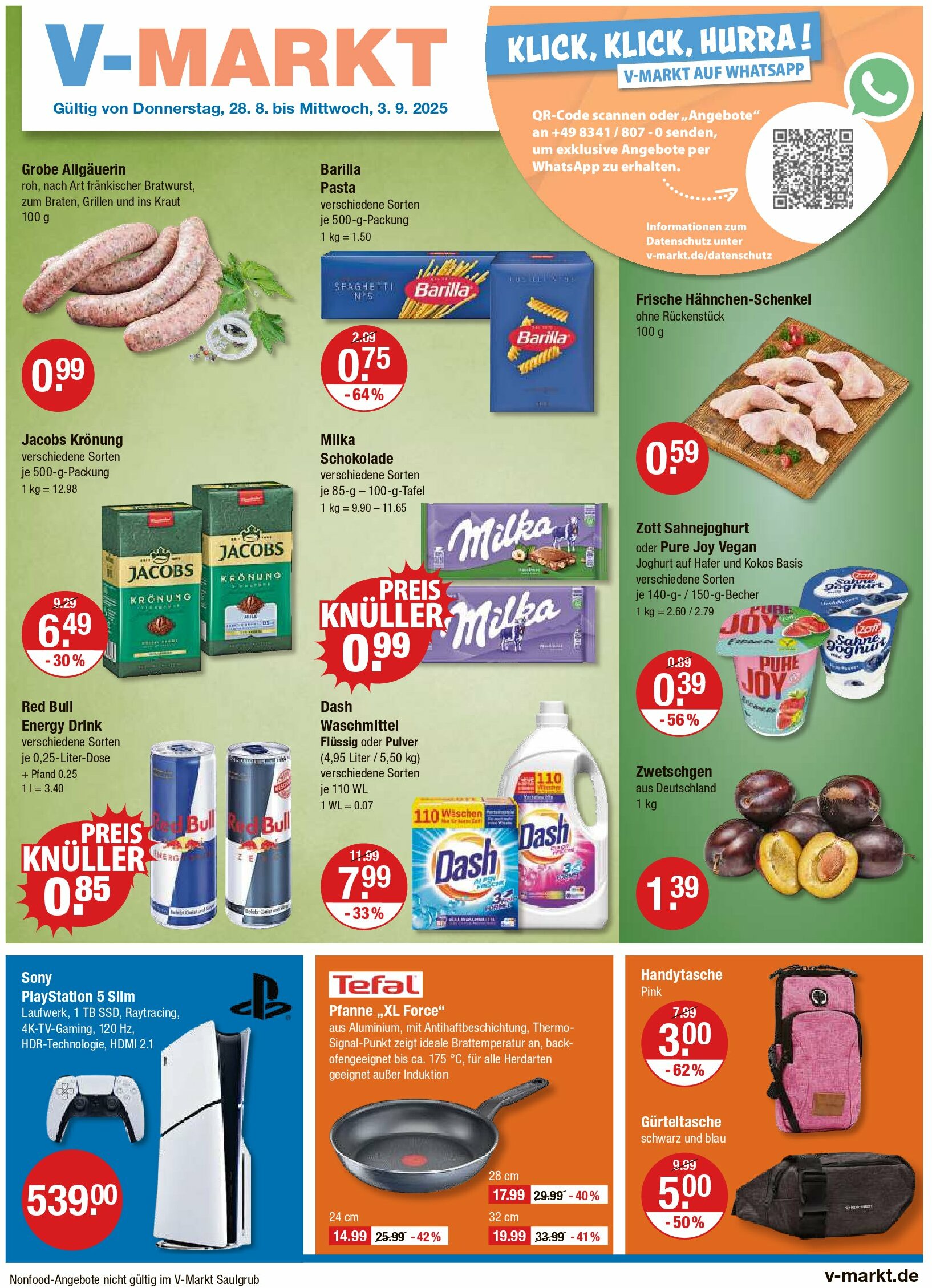 vmarkt - V-Markt - Schwaben / Oberbayern-Prospekt gültig vom 28.08. bis 03.09. - page: 1