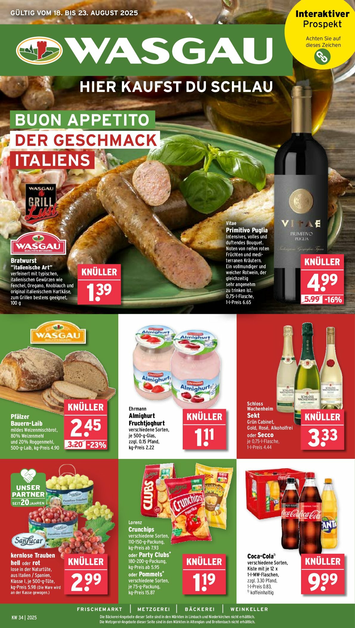wasgau - Wasgau-Prospekt gültig vom 18.08. bis 23.08. - page: 1