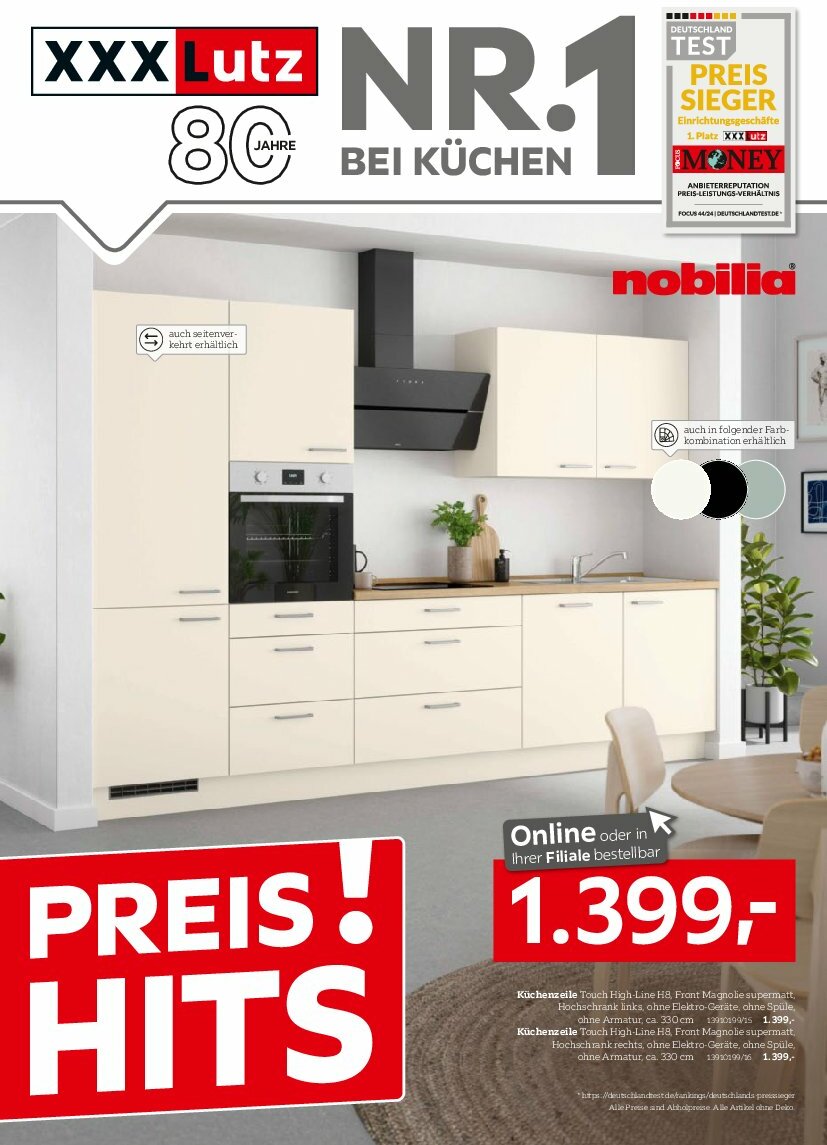 xxxlutz - XXXlutz - Nr. 1 bei Küchen-Prospekt gültig vom 11.08. bis 24.08.