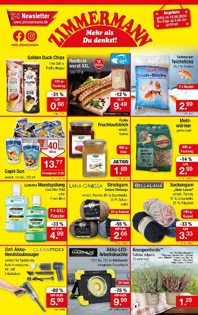 zimmermann - Zimmermann-Prospekt gültig vom 18.08. bis 23.08.