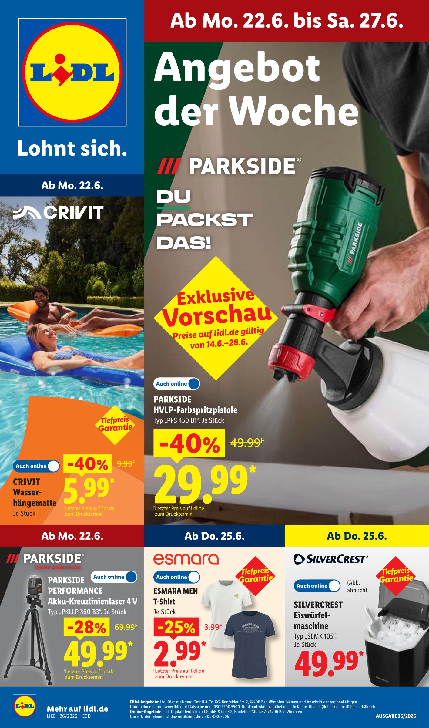lidl - Lidl - Angebot der Woche Prospekt nächste Woche – von Montag 22.06.2026 bis Samstag 27.06.2026