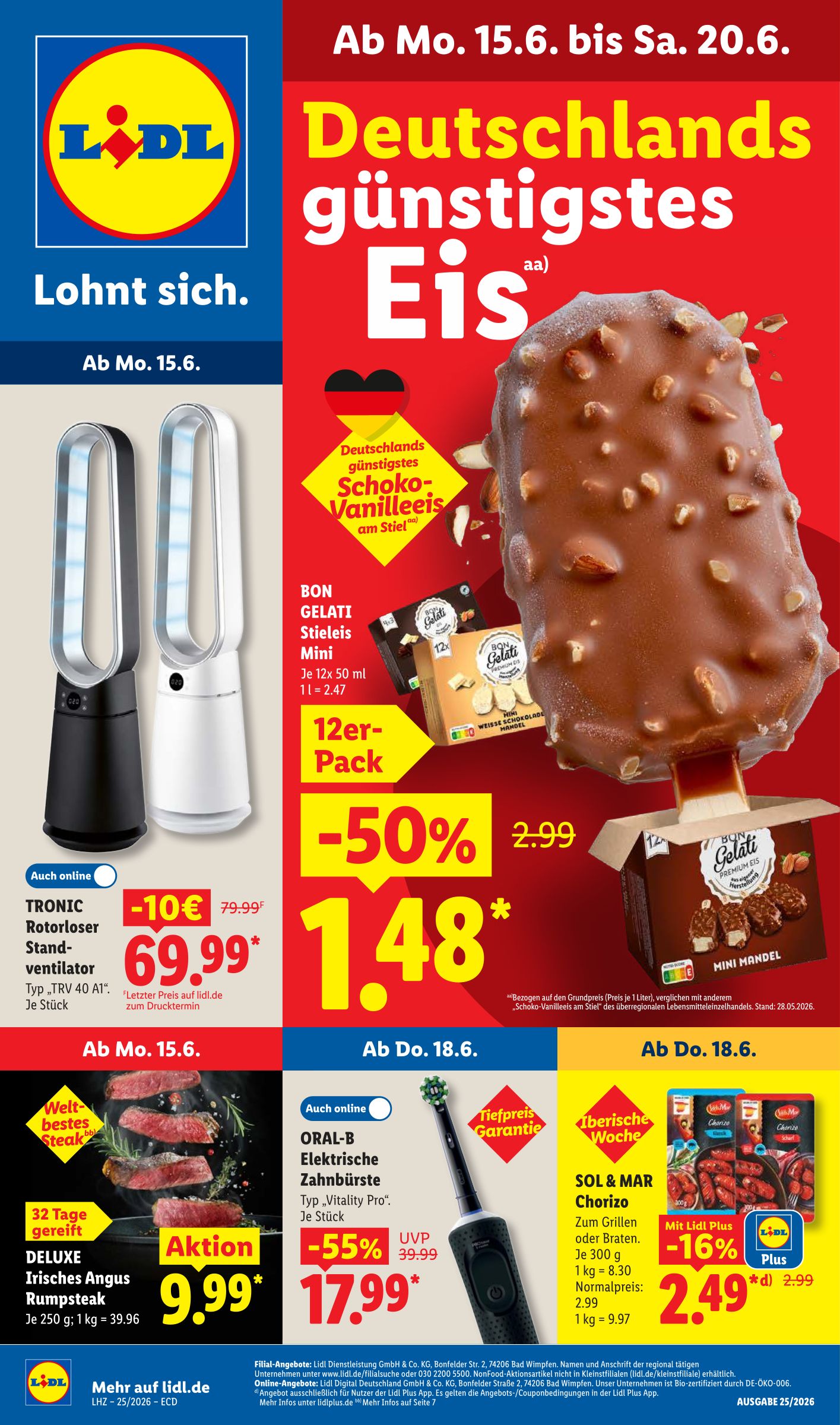 lidl - Lidl Prospekt nächste Woche – von Montag 15.06.2026 bis Samstag 20.06.2026 - page: 1