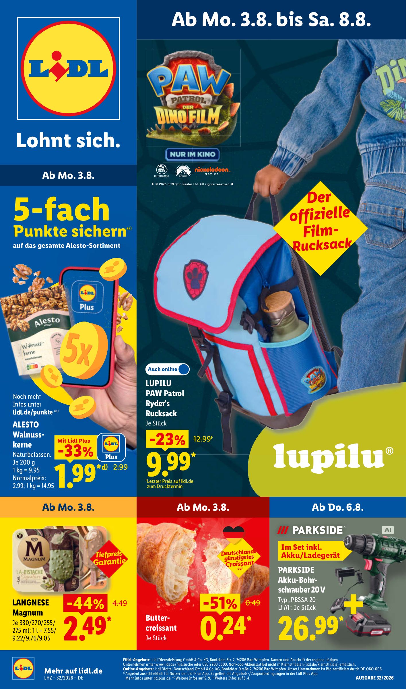 lidl - Lidl Prospekt nächste Woche – von Montag 03.08.2026 bis Samstag 08.08.2026 - page: 1