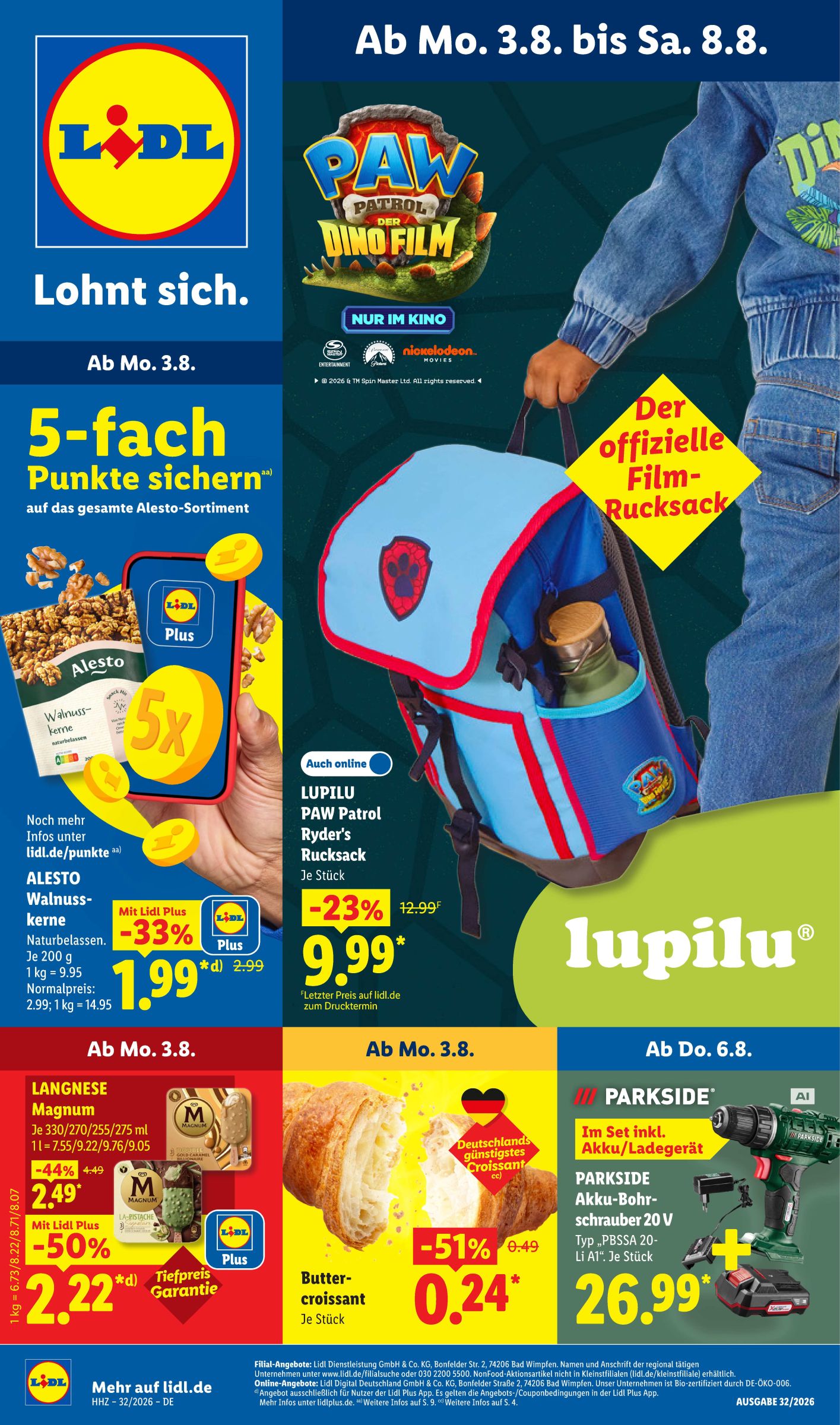 lidl - Lidl Prospekt – von Montag 03.08.2026 bis Samstag 08.08.2026 - page: 1