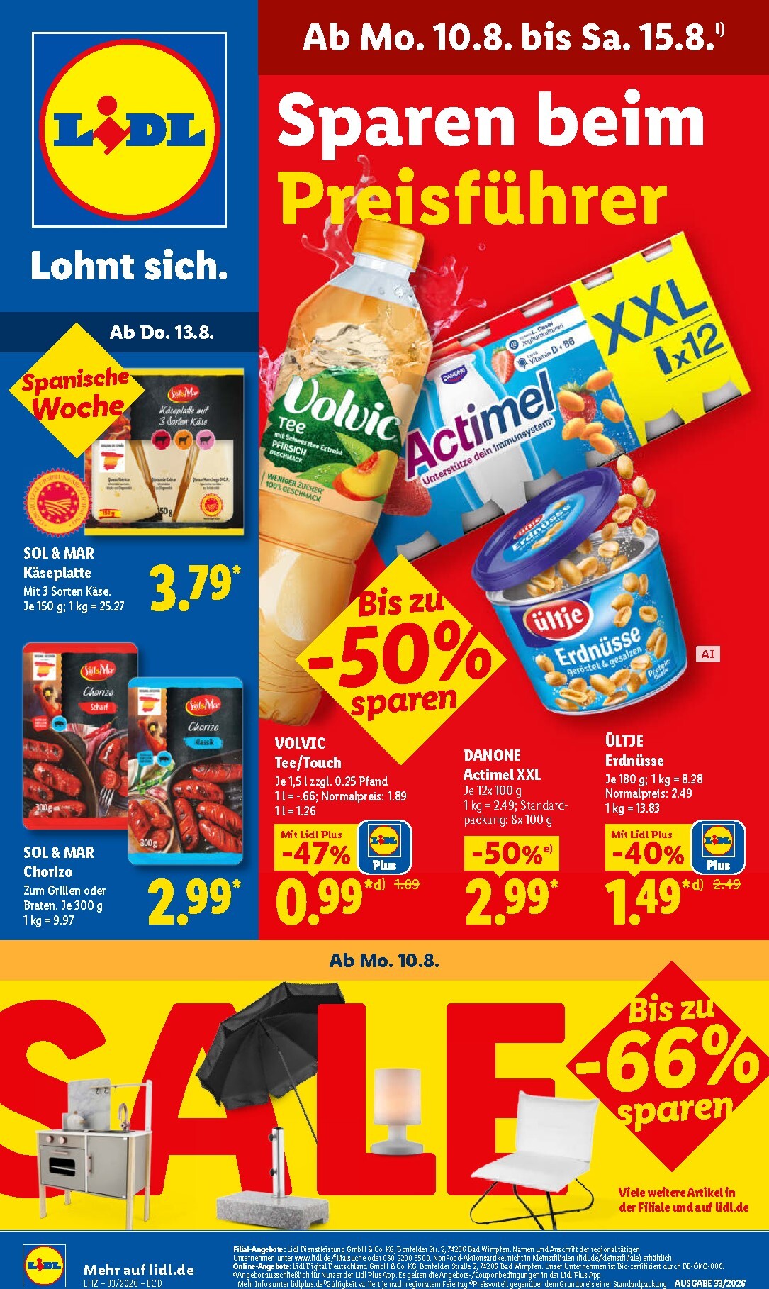lidl - Lidl Prospekt nächste Woche – von Montag 10.08.2026 bis Samstag 15.08.2026 - page: 1