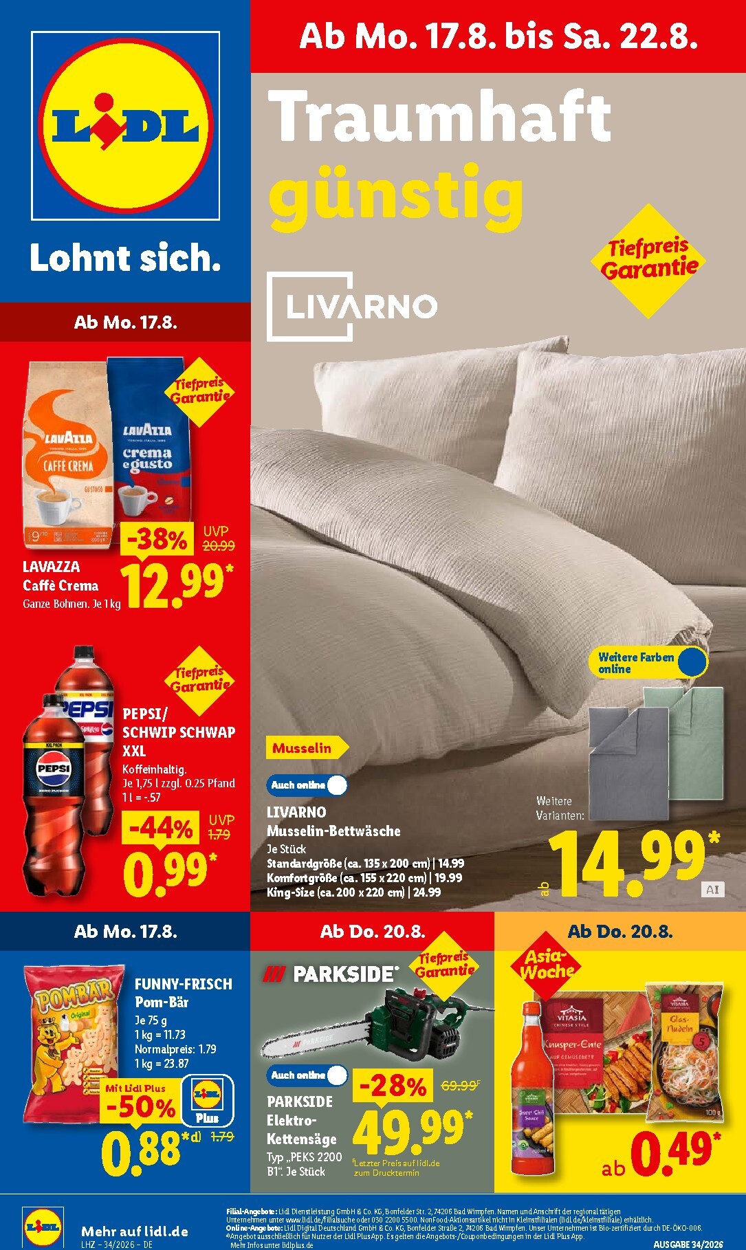 lidl - Lidl Prospekt nächste Woche – von Montag 17.08.2026 bis Samstag 22.08.2026