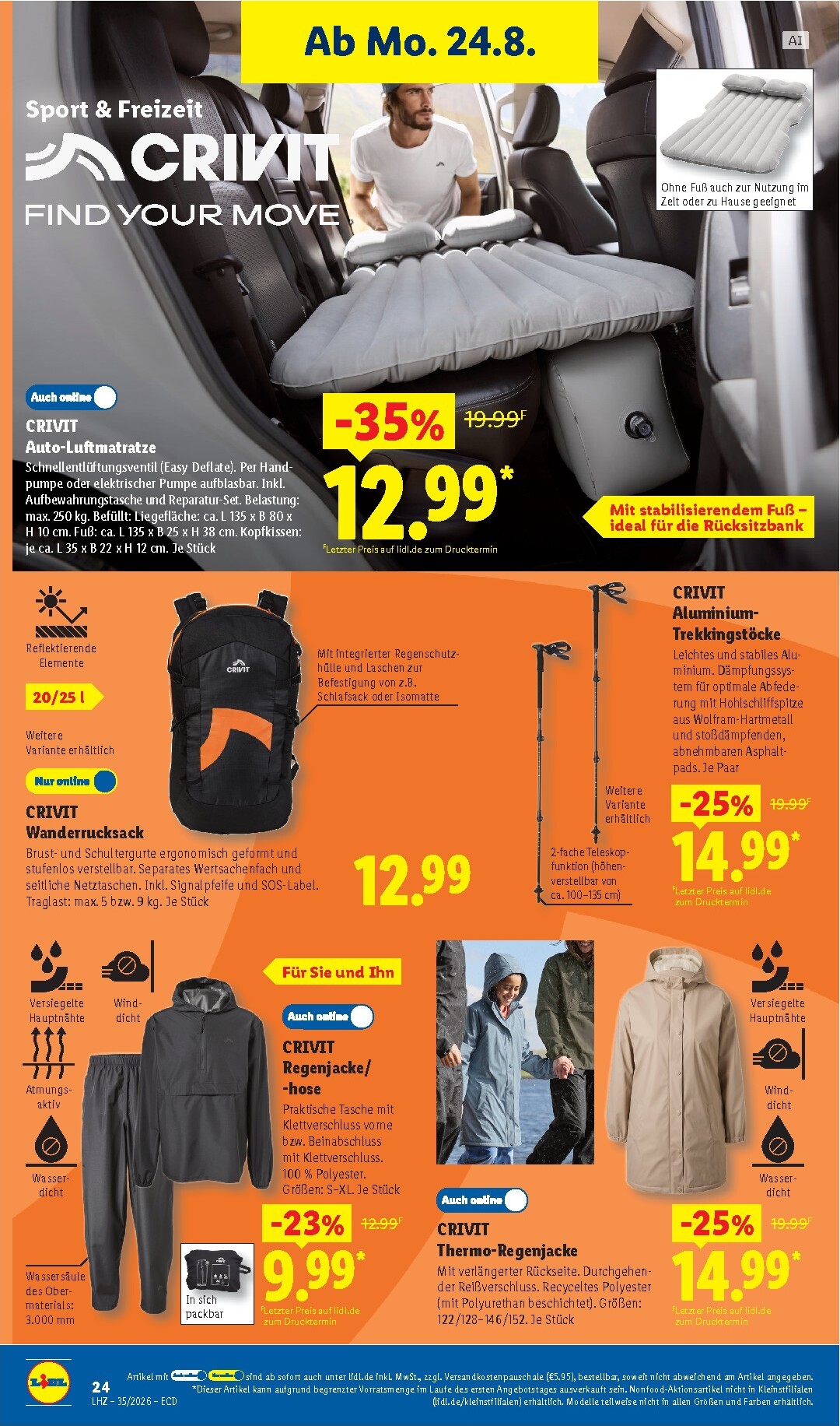 lidl - Lidl - Aktionsprospekt Prospekt nächste Woche – von Montag 24.08.2026 bis Samstag 29.08.2026 - page: 20