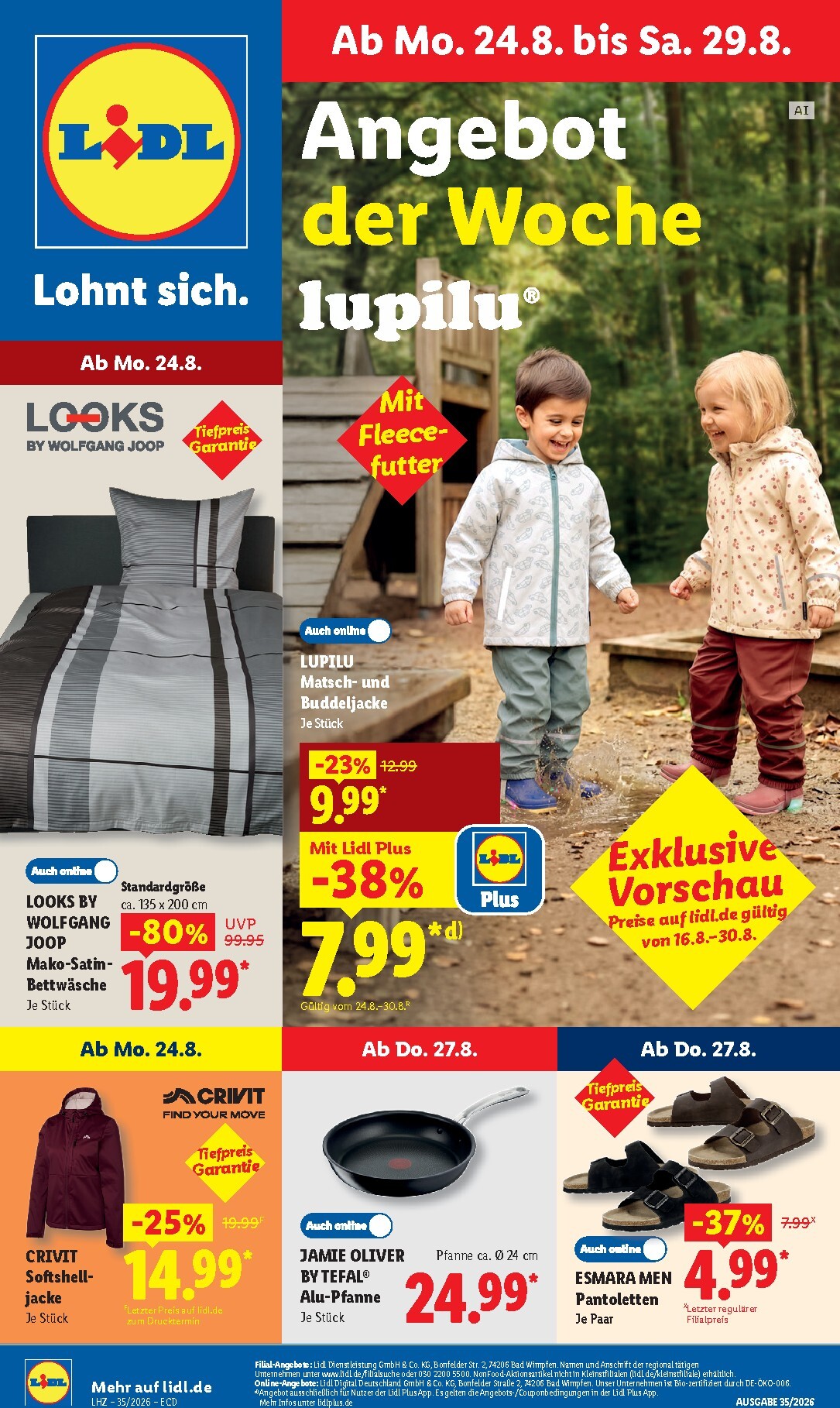 lidl - Lidl - Aktionsprospekt Prospekt nächste Woche – von Montag 24.08.2026 bis Samstag 29.08.2026